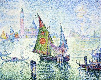 (image for) Handmade oil painting Copy paintings of famous artists Paul Signac paintings, The Green Sail, Venice